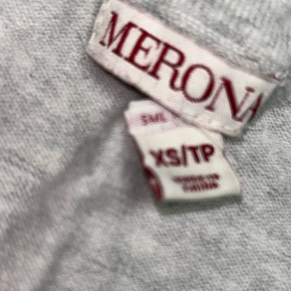 Striped White and Grey Cardigan Sweater Soft - Picture 5 of 7